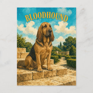 Cartão Postal Cachorro de Caça, Arte de Cachorro em Aquarela Vin