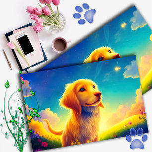 Cartão Postal Cachorro de Campo Inspirador Brilhante e Brilhante