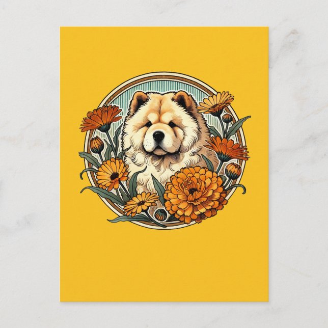 Cartão Postal Cachorro de Chow Calendário (Frente)
