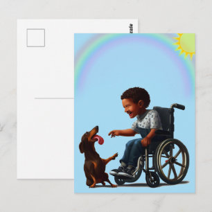 Cartão Postal Cachorro de estimação do menino Postcard