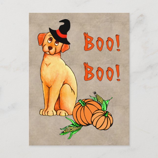 Cartão Postal Cachorro de Halloween (Frente)