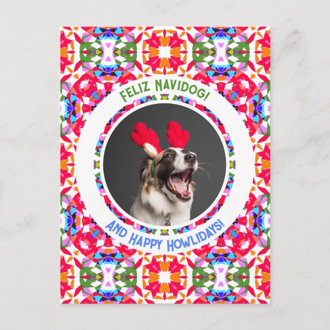 Cartão Postal Cachorro de Natal Personalizado Pai de Mãe de Mãe  (Frente)