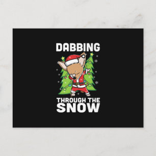 Cartão Postal Cachorro de Natal Snow Chihuahua