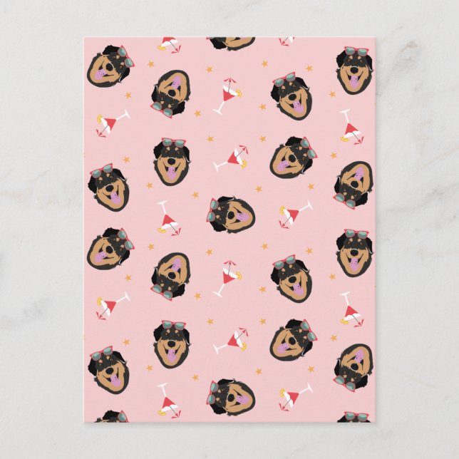 Cartão Postal Cachorro De Verão Bonito Com Óculos De Sol (Frente)