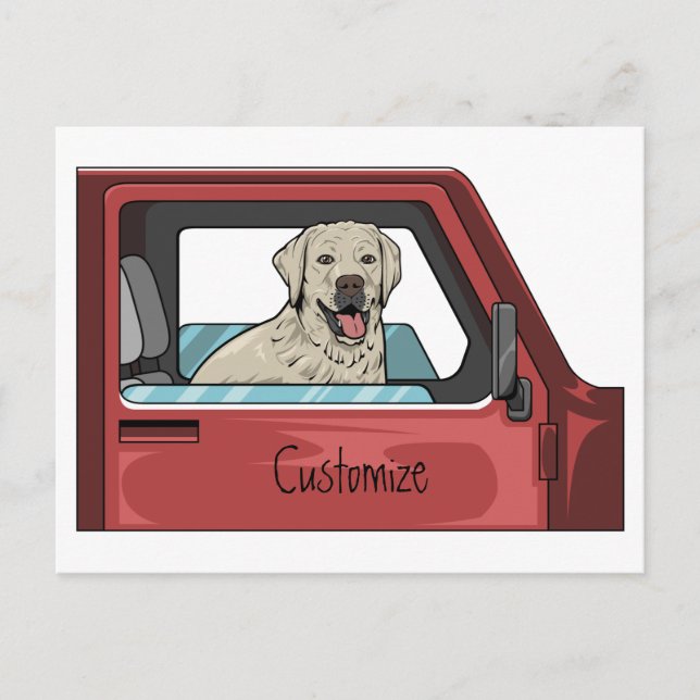 Cartão Postal Cachorro do Lab Ancando Shotgun Thunder_Cove (Frente)