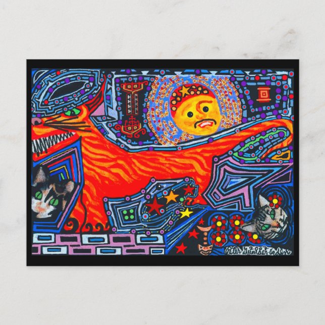 Cartão Postal Cachorro e Gatos Diabo da Tasmânia do Espanhol Nov (Frente)