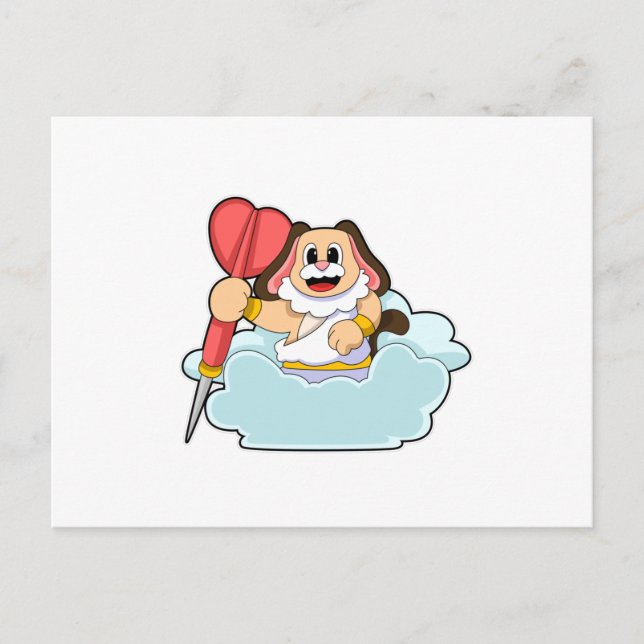 Cartão Postal Cachorro em Dardos com Dardo (Frente)