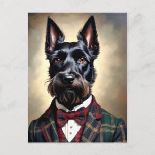 Cartão Postal Cachorro engraçado da raça Terrier Escocês