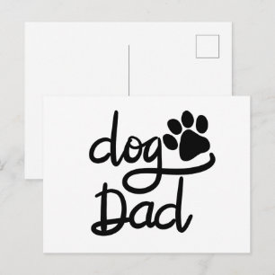 Cartão Postal Cachorro Engraçado Impressão de Pata Pai de Cachor
