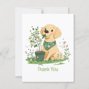 Cartão Postal Cachorro Golden Retriever do Dia da Terra Obrigado