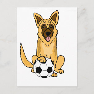Cartão Postal Cachorro Malinois Belga Bonito Jogando Cartoon de