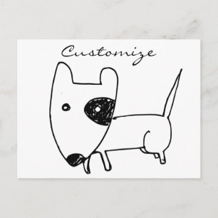 Cartão Postal Cachorro Mínimo Escuro Menor e Bonito Thunder_Cove