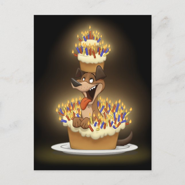 Cartão Postal Cachorro no cartão-postal (Frente)