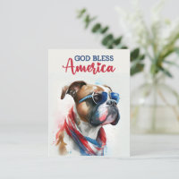 Cachorro Patriótico - Boxer, Deus Abençoe a Améric
