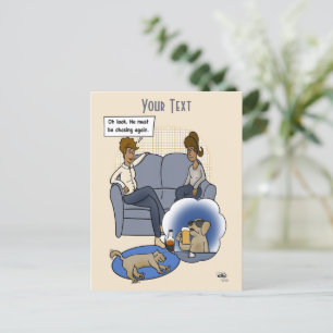 Cartão Postal Cachorro Perseguindo Sonho