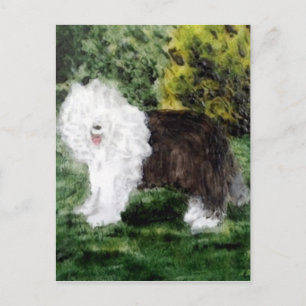 Cartão Postal Cachorro Pintando Antigo Cachorro Inglês