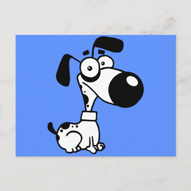 Cartão Postal Cachorro preto e branco (Frente)