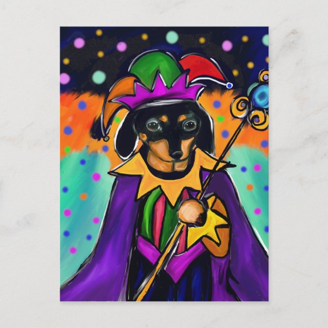 CARTÃO POSTAL CACHORRO QUASE FRENÉTICO DE MARDI GRAS (Frente)