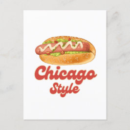 Cartão Postal Cachorro-quente estilo Chicago personalizado Prese