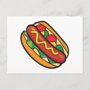 Cartão Postal cachorro-quente no pão