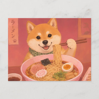 Cartão Postal Cachorro ramen