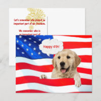 Cachorro Retriever Dourado E Bandeira Americana Ob