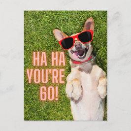 Cartão Postal Cachorro Rindo 60º Aniversário