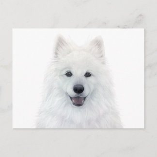 Cartão Postal Cachorro samoiado por pintura original miart