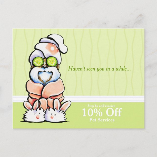 Cartão Postal Cachorro Spa Shih Tzu Cucumber Coupon Mailer (Frente)