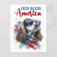 Cachorro Spaniel Patriótico, Deus Abençoe a Améric