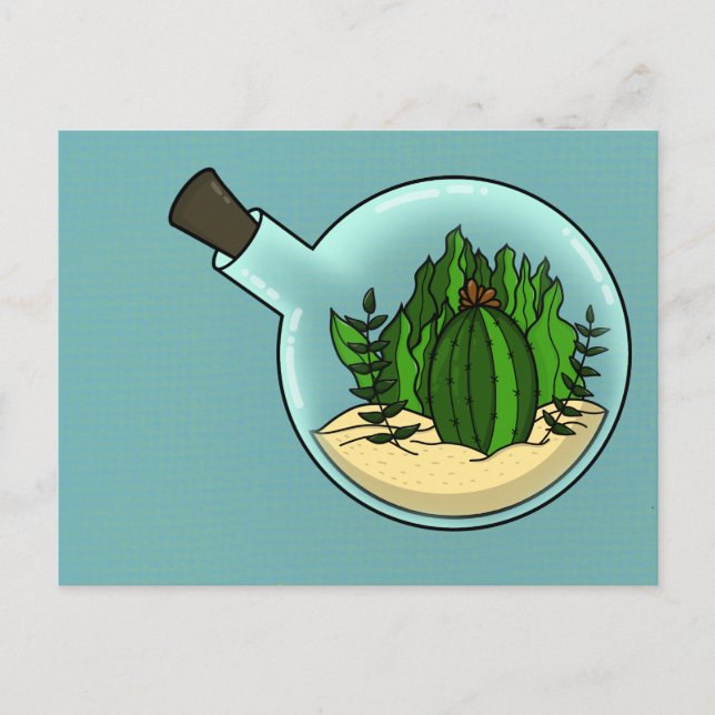 Cartão Postal Cact no copo (Frente)