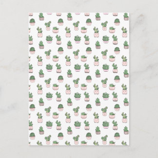 Cartão Postal Cactos sorridentes bem sucedidos em bolbos cor-de-