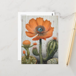 Cartão Postal Cactus e Poppy com globo ocular