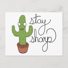 Cartão Postal Cactus Engraçado Permanece Com Um Caráter Nítido