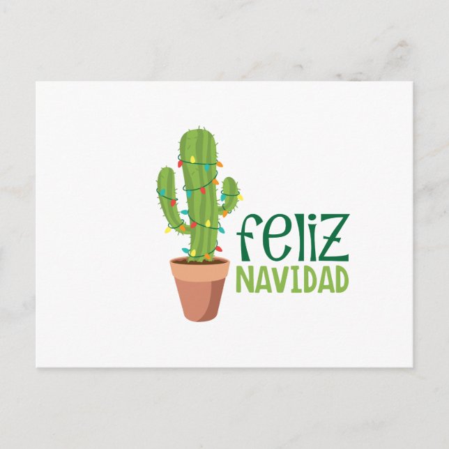 Cartão Postal Cactus Feliz Navidad (Frente)