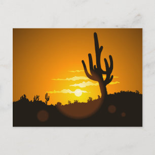 Cartão Postal Cactus Sunset