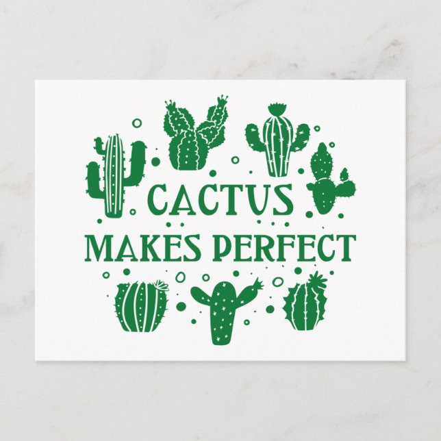 Cartão Postal Cactus Torna Perfeito (Frente)