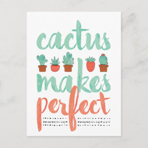 Cartão Postal Cactus Torna Perfeito