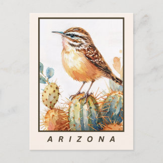 Cartão Postal Cactus Wren Desert Bird Arizona State