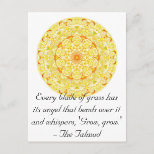 Cartão Postal Cada folha de grama tem seu anjo que se dobra.....
