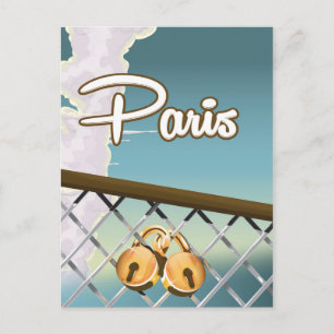 Cartão Postal Cadeados de amor de Paris