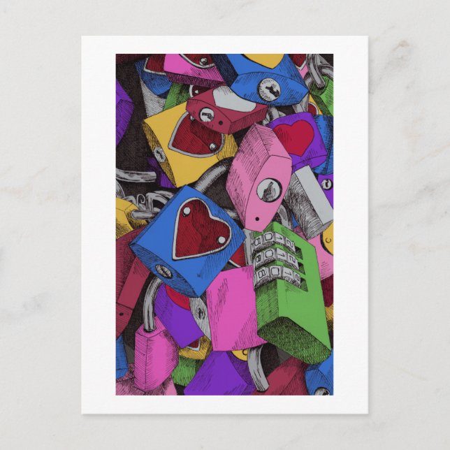 Cartão Postal Cadeados do Amor (Frente)