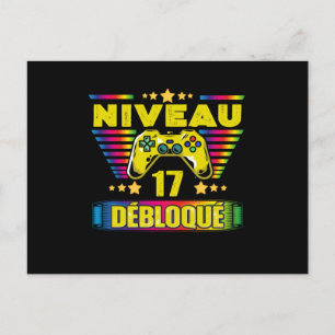Cartão Postal Cadeau 17 ans Anniversaire Gamer Niveau 17