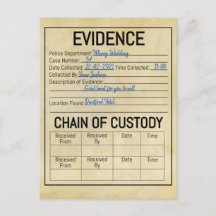 Cartão Postal Cadeia de custódia de provas jogo de crime simulaç