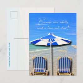 Cartão Postal Cadeira Sanibel Island Flórida Praia Fim de Semana