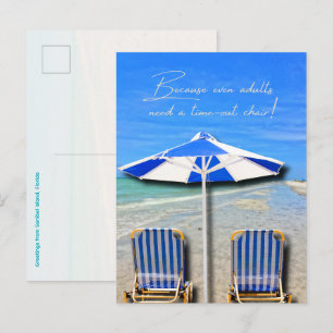 Cartão Postal Cadeira Sanibel Island Flórida Praia Fim de Semana