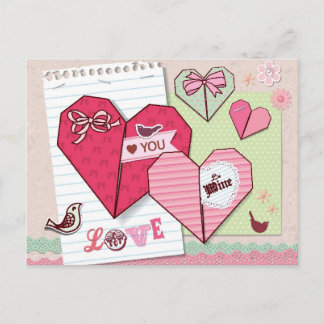 Cartão Postal Caderno com Elementos de Amor