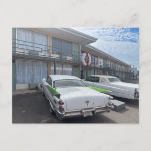 Cartão Postal Cadillac Branco Clássico dos Anos 1950