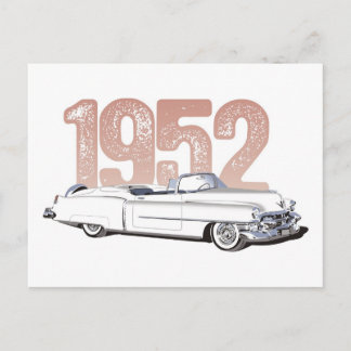 Cartão Postal cadillac Coupe De Ville de 1952, convertível branc