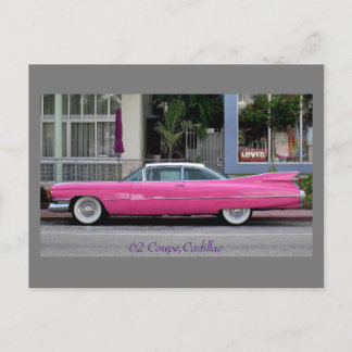 Cartão Postal Cadillac de Vintage Rosa